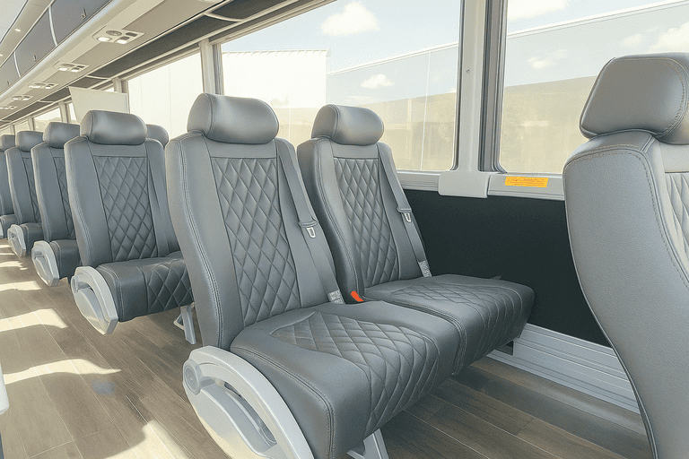 interior of Charter Bus Rental Pontiac charter bus